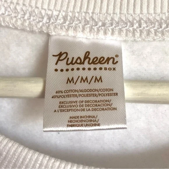 NWT Pusheen Sushi Pink / White Colorblock Crewneck Sweatshirt Size Medium - Picture 4 of 9